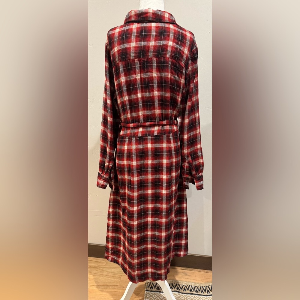Universal Thread Red and Black Plaid Long Sleeve Dress Medium - Picture 4 of 10